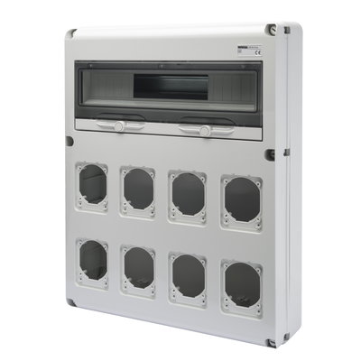 Q-DIN 20 MÓDULOS - 8 BASES ALOJABLES IEC 16/32A IP44/67 - IP65