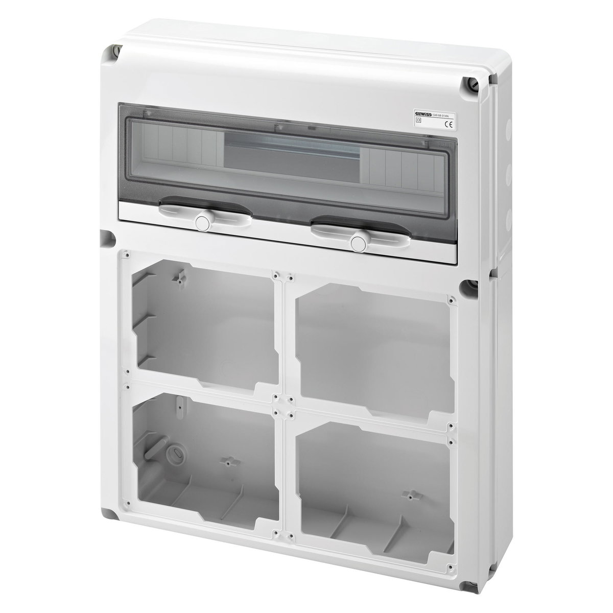 Q-DIN 20 MÓDULOS - 4 BASES ALOJABLES IB HORIZONTAL 16/32A - CBF IP44 - IP65