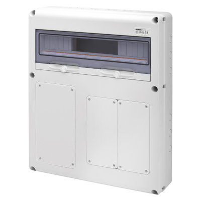 Q-DIN 20 MÓDULOS - 1 TROQUELA 63A + 2 IB VERTICAL ITERBLOQUEADA TROQUELES - 16/32A - IP65