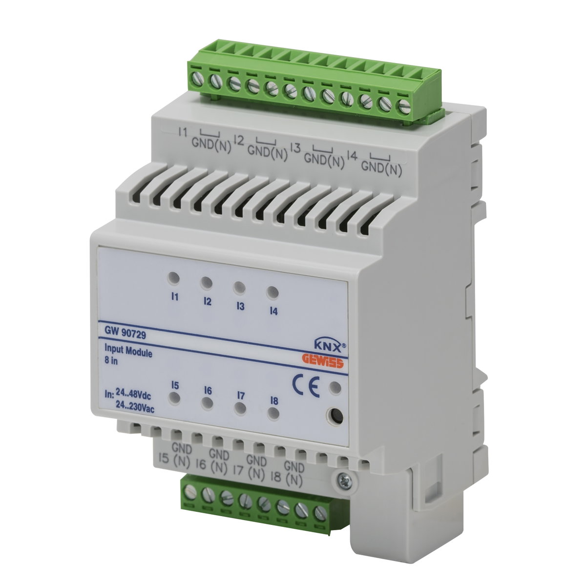 MÓDULO DE 8 ENTRADAS EN TENSION - KNX - 8 CANALES - 4 MÓDULOS DIN