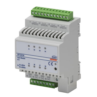 MÓDULO DE 8 ENTRADAS EN TENSION - KNX - 8 CANALES - 4 MÓDULOS DIN