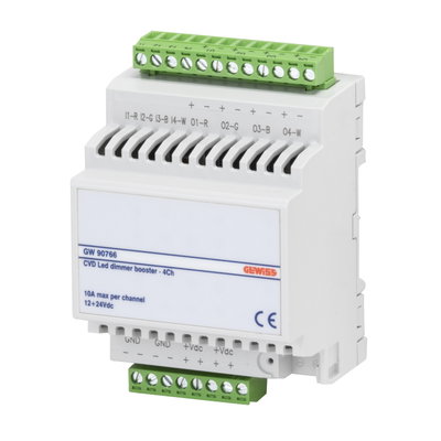 AMPLIFICADOR PARA ACTUADORES LED DIMMER CVD - 4x10A - IP20 - 4 MÓDULOS DIN