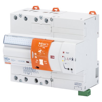 RESTART AUTOTEST PRO ACOPLADO CON DIFERENCIAL PURO - 4 POLOS - 63A TIPO A[S] Idn=0,3A 400Vac - 7 MÓDULOS EN50022