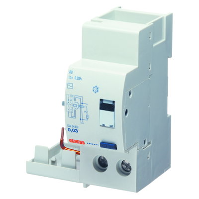 BLOQUE DIFERENCIAL MODULAR PARA INTERRUPTOR MT - 2P 25A CLASE AC ISTANTANEO Idn=0,5A - 2 MÓDULOS