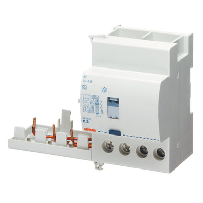 BLOQUE DIFERENCIAL MODULAR PARA INTERRUPTOR MT - 4P 63A CLASE A ISTANTANEO Idn=0,03A - 3,5 MÓDULOS