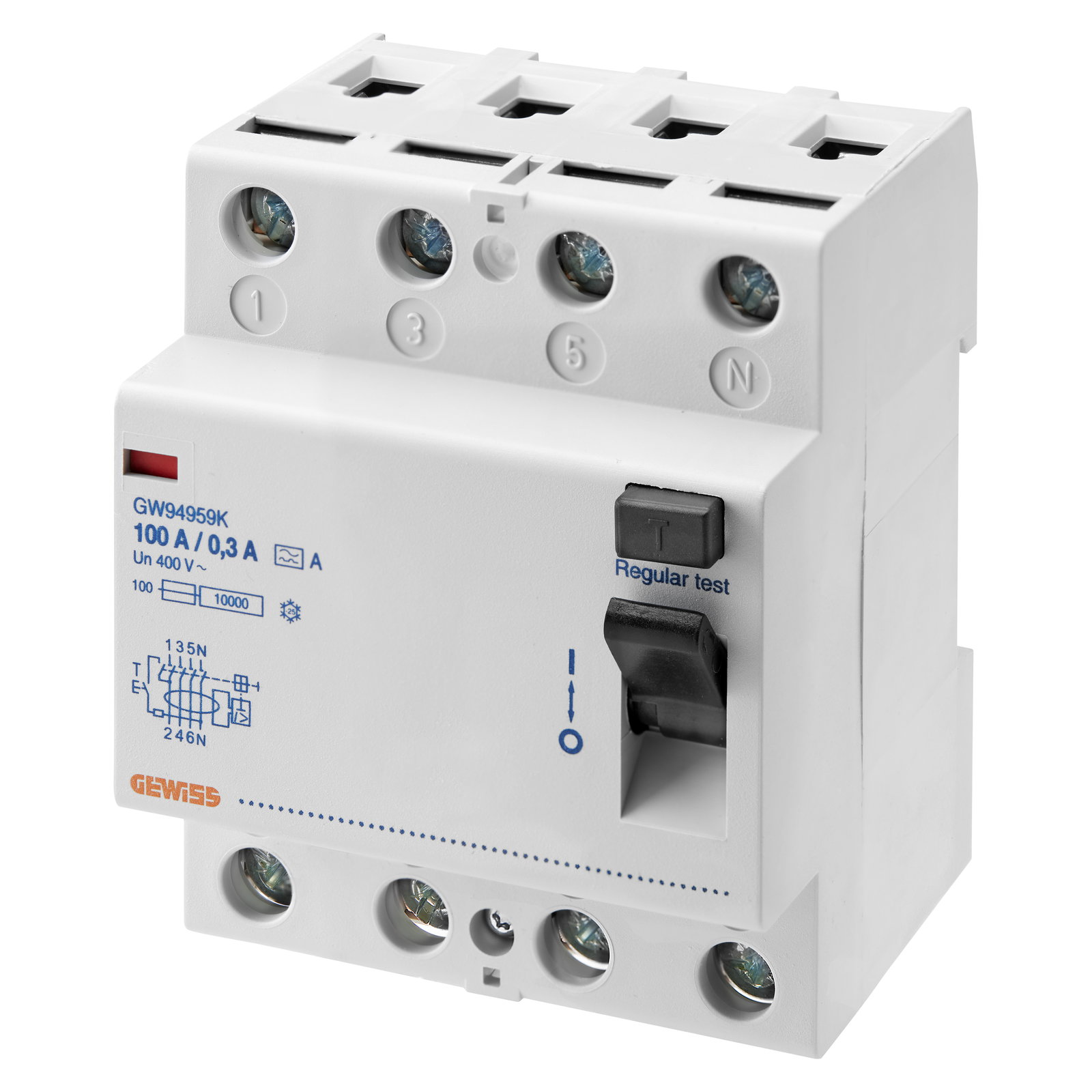 INTERRUPTOR DIFERENCIAL PURO - IDP - 4P 100A TIPO A INSTANTÁNEO Idn=0,03A - 4 MÓDULOS