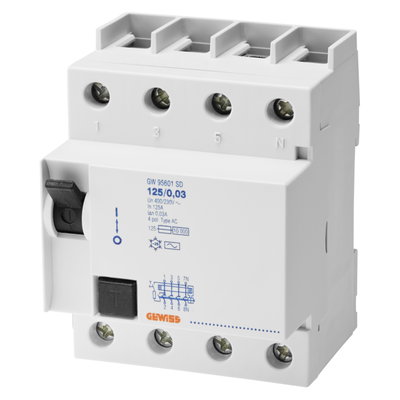 INTERRUPTOR DIFERENCIAL PURO - IDP - 4P 125A CLASE A INSTANTÁNEO Idn=0,5A - 4 MÓDULOS