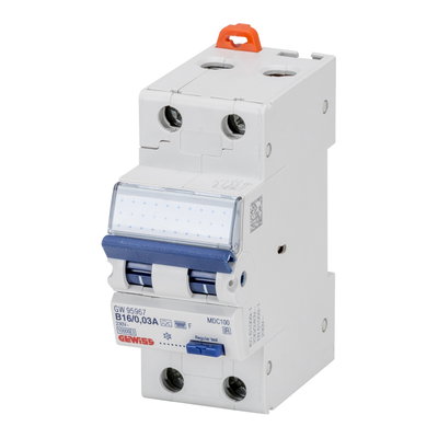 INTERRUPTOR MAGNETOTÉRMICO DIFFERENCIAL COMPACTO - 2P CURVA C 6A 6KA CLASE F Idn=0,03A - 2 MODULOS