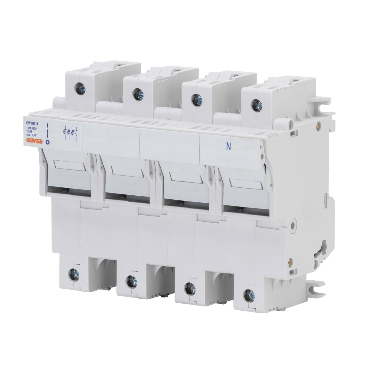 PORTAFUSIBILE SEZIONABILE - 3P+N 22X58 690V 100A - 8 MODULÓS