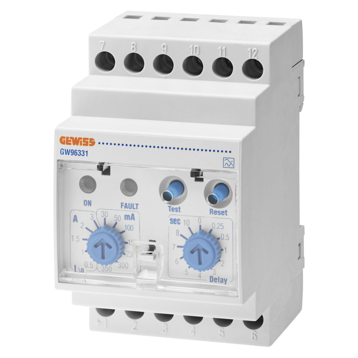 RELÉ DIFERENCIAL CON TOROIDAL SEPARADO - 230V ac - tipo A - 3 MODULÓS