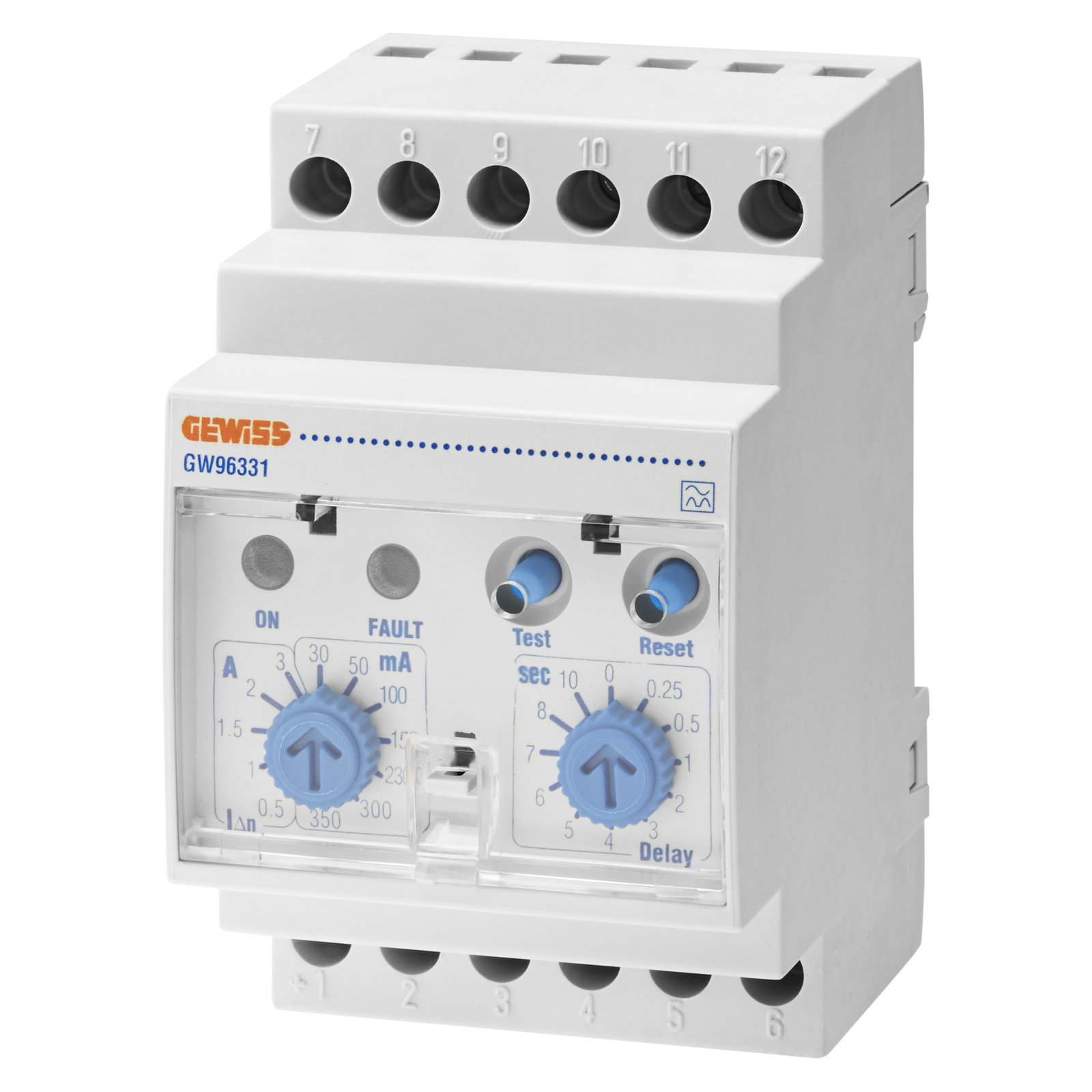 RELÉ DIFERENCIAL CON TOROIDAL SEPARADO - 230V ac - tipo A - 3 MODULÓS