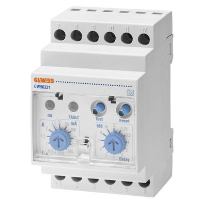 RELÉ DIFERENCIAL CON TOROIDAL SEPARADO - 230V ac - tipo A - 3 MODULÓS