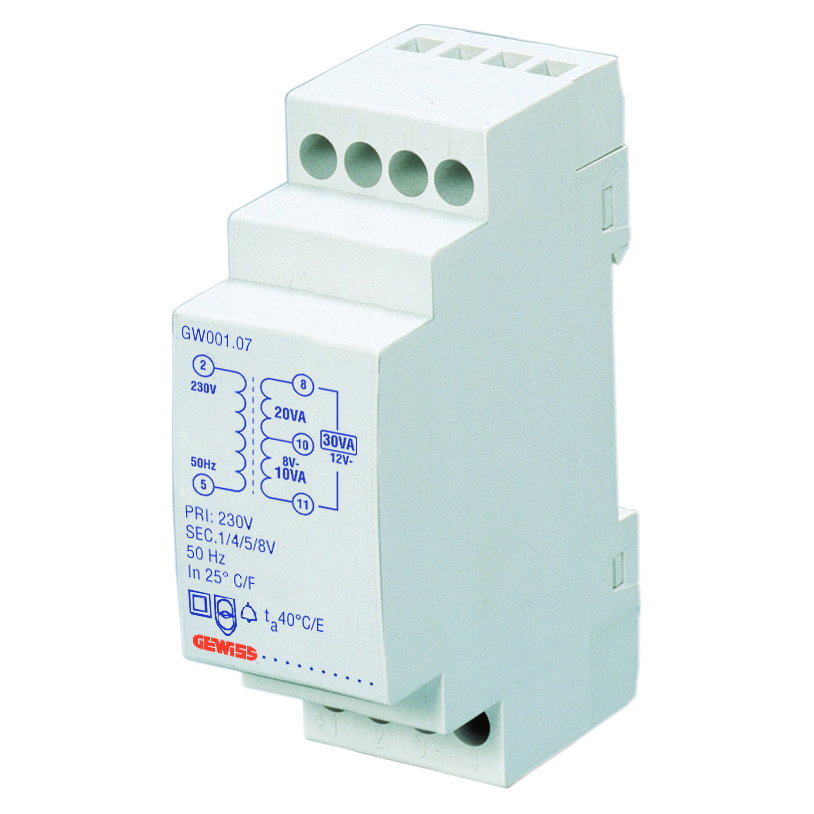 TRANSFORMADOR PARA TIMBRE - 5VA 230/12+12=24V - 2 MODULÓS