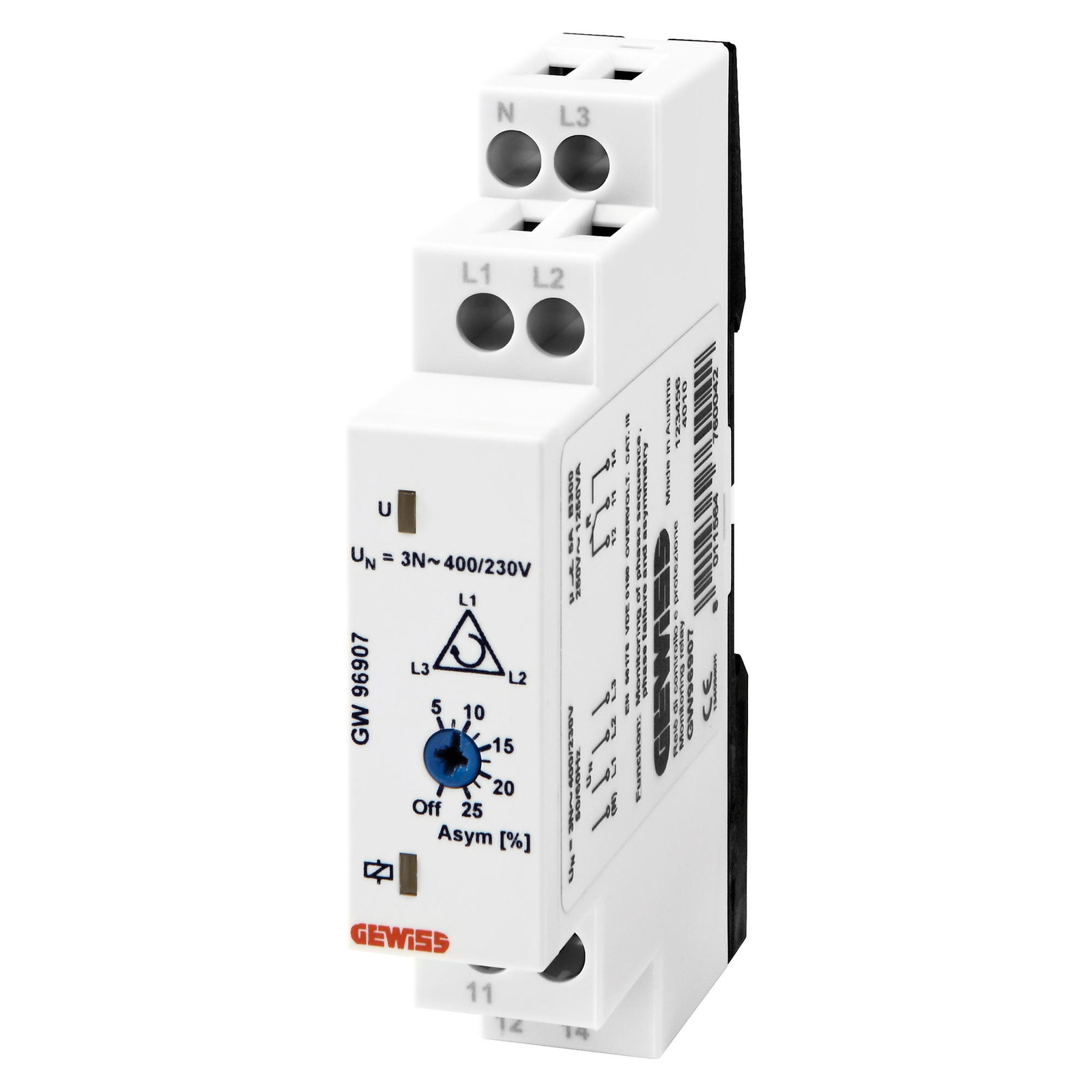 RELE' DE CONTROL DE FASE EN UN SISTEMA TRIFÁSICO - 230/400V ac 50/60Hz - 1 MÓDULO