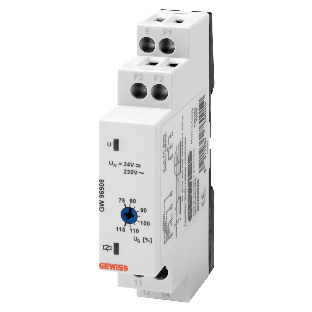 RELE' DE CONTROL DE SUBTENSIÓN MONOFÁSICO AC/DC - 24V ac/dc - 230V ac 50/60Hz - 1 MÓDULO
