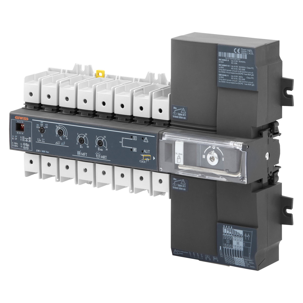 MSS 160A ATS - SISTEMA DE CONMUTACIÓN AUTOMATICA MONOBLOQUE 3 POSICIONES - 100A 230V - 19 MODULÓS