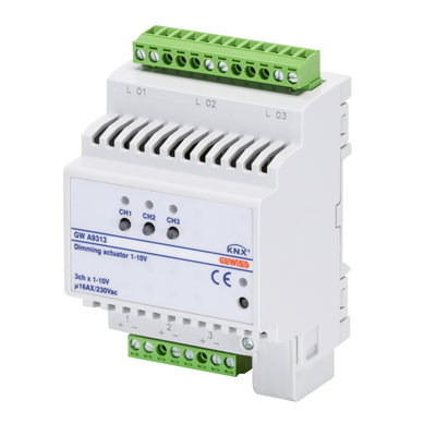 ACTUADOR DIMMER PARA BALASTOS ELECTRÓNICOS - 3 CANALES - 16AX - KNX - IP20 - 4 MÓDULOS DIN
