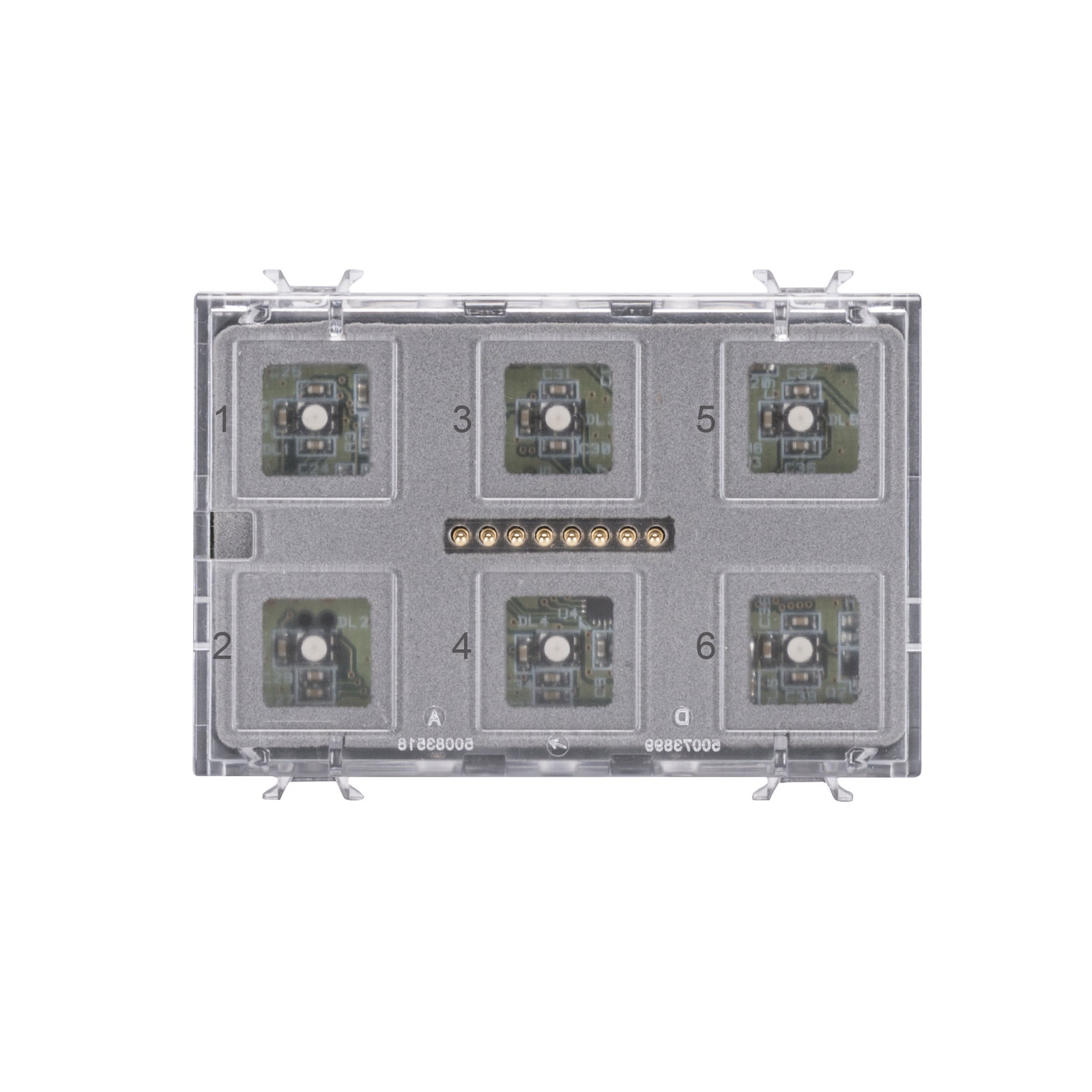 MÓDULO PULSADOR - KNX - TOUCH - 6 CANALES - 3 MÓDULOS - CON SÍMBOLOS INTERCAMBIABLES - CHORUSMART