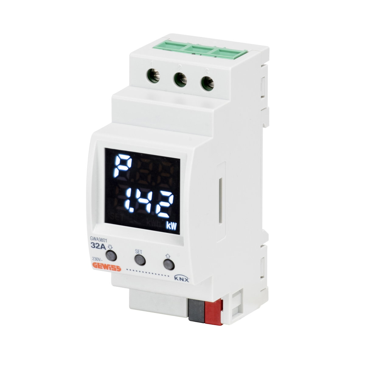 MEDIDOR DE ENERGÍA DE MEDIDA DIRECTA - MONOFÁSICO - 32A - KNX - 2 MÓDULOS - MONTAJE EN CARRIL DIN