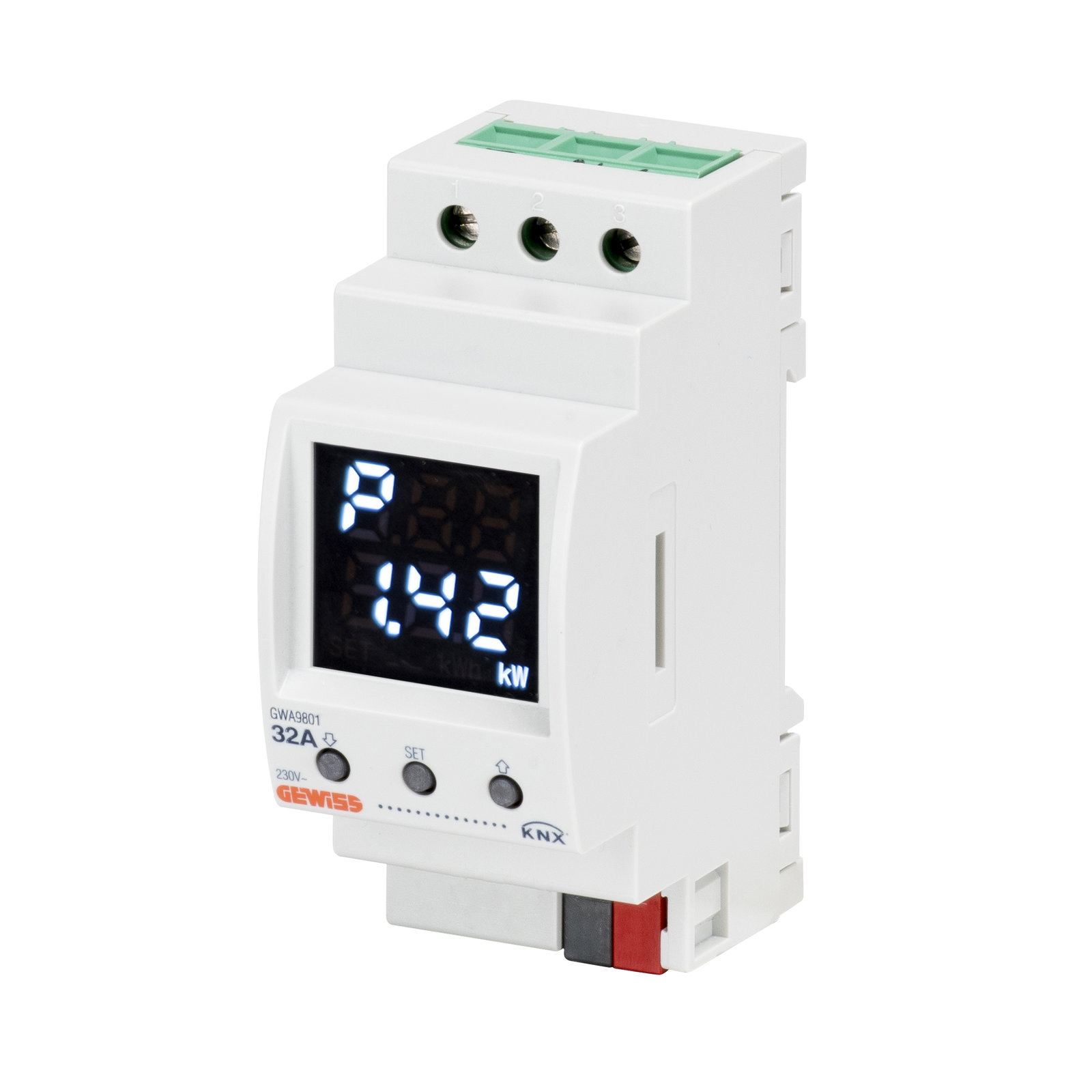 MEDIDOR DE ENERGÍA DE MEDIDA DIRECTA - MONOFÁSICO - 32A - KNX - 2 MÓDULOS - MONTAJE EN CARRIL DIN