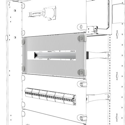 PANEL DE VENTANA - CON CARRIL DIN - QDX - 24 MÓDULOS - 600X150Â MM