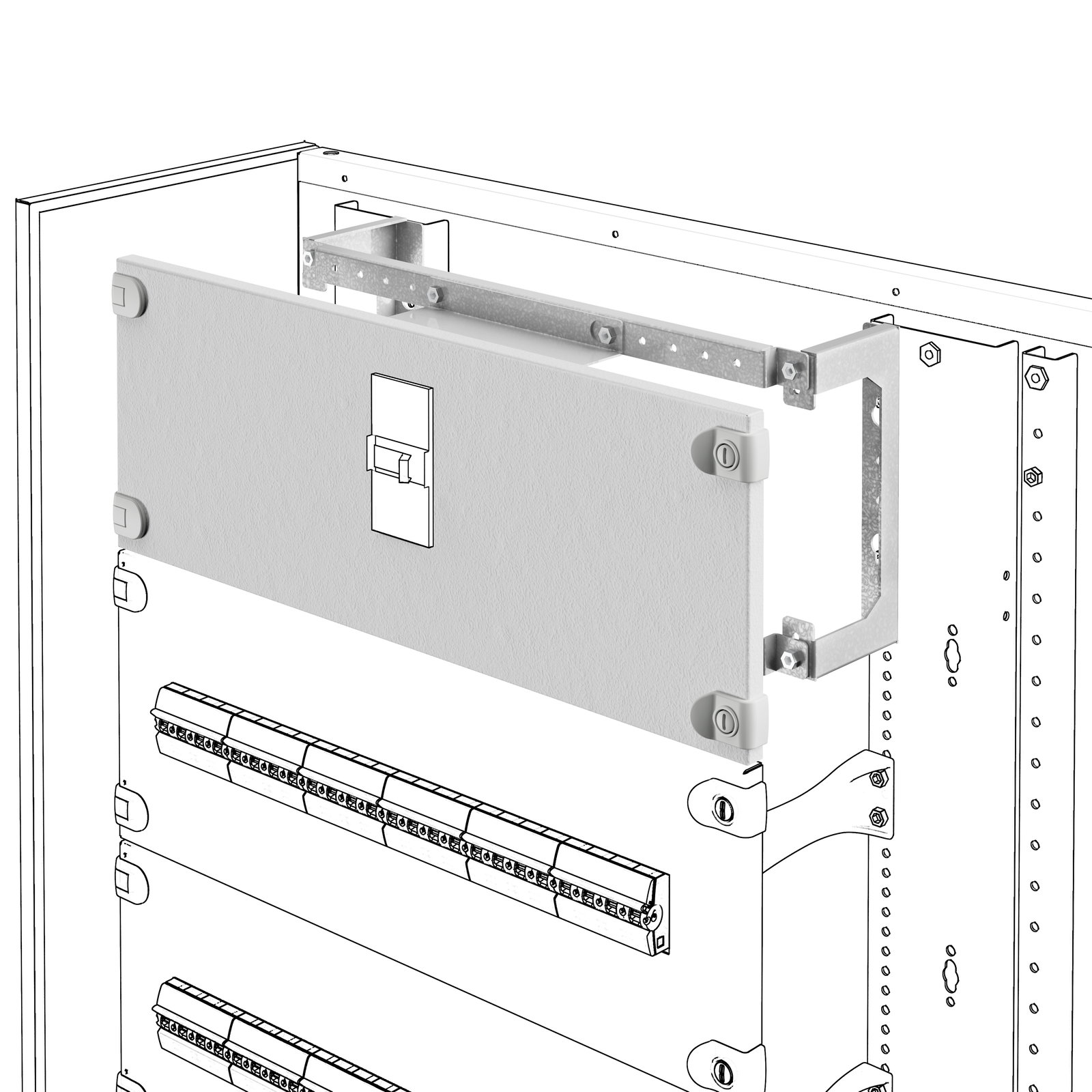 KIT DE INSTALACIÓN PARA MCCB EN PLACA - HORIZONTAL - VERSIÓN FIJA - MSX/D 125 - 850x200Â MM
