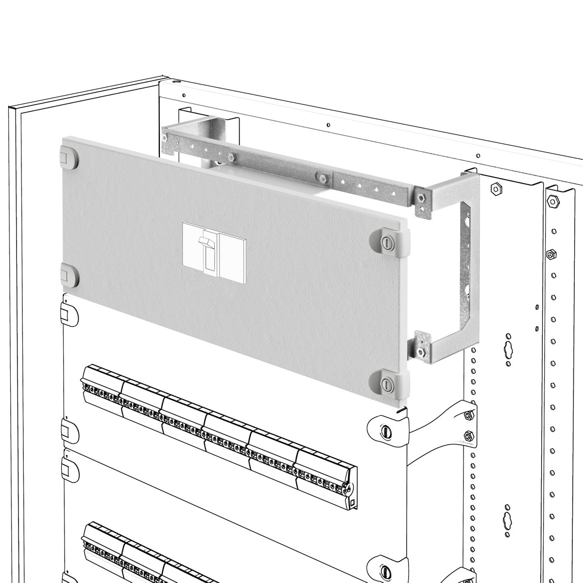 KIT DE INSTALACIÓN PARA MCCB EN PLACA - VERTICAL - VERSIÓN FIJA - MSX/D/M/c 160-250 - 600x300Â MM