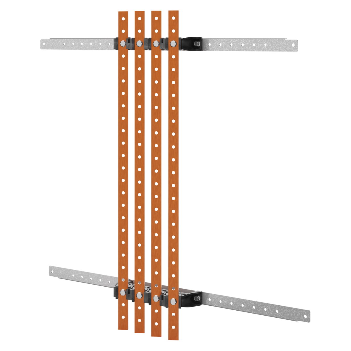 PAR DE SOPORTES DE BARRAS - PARA BARRAS PLANAS 25x4-30x5 - 250-400Â A - PARA ESTRUCTURAS D=300 - ESTRUCTURAS L=850 - PARA QDX 630L