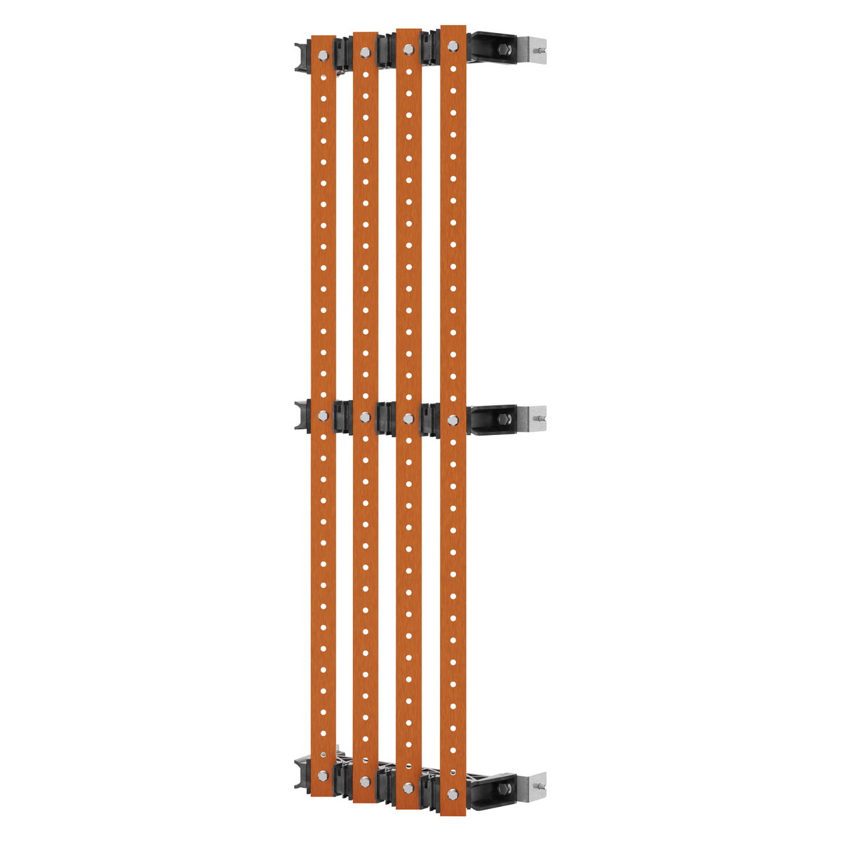 PAR DE SOPORTES DE BARRAS - PARA BARRAS PLANAS 30x10 - 630Â A - PARA ESTRUCTURAS D=400 - COMPARTIMENTO LATERAL - PARA QDX 630H