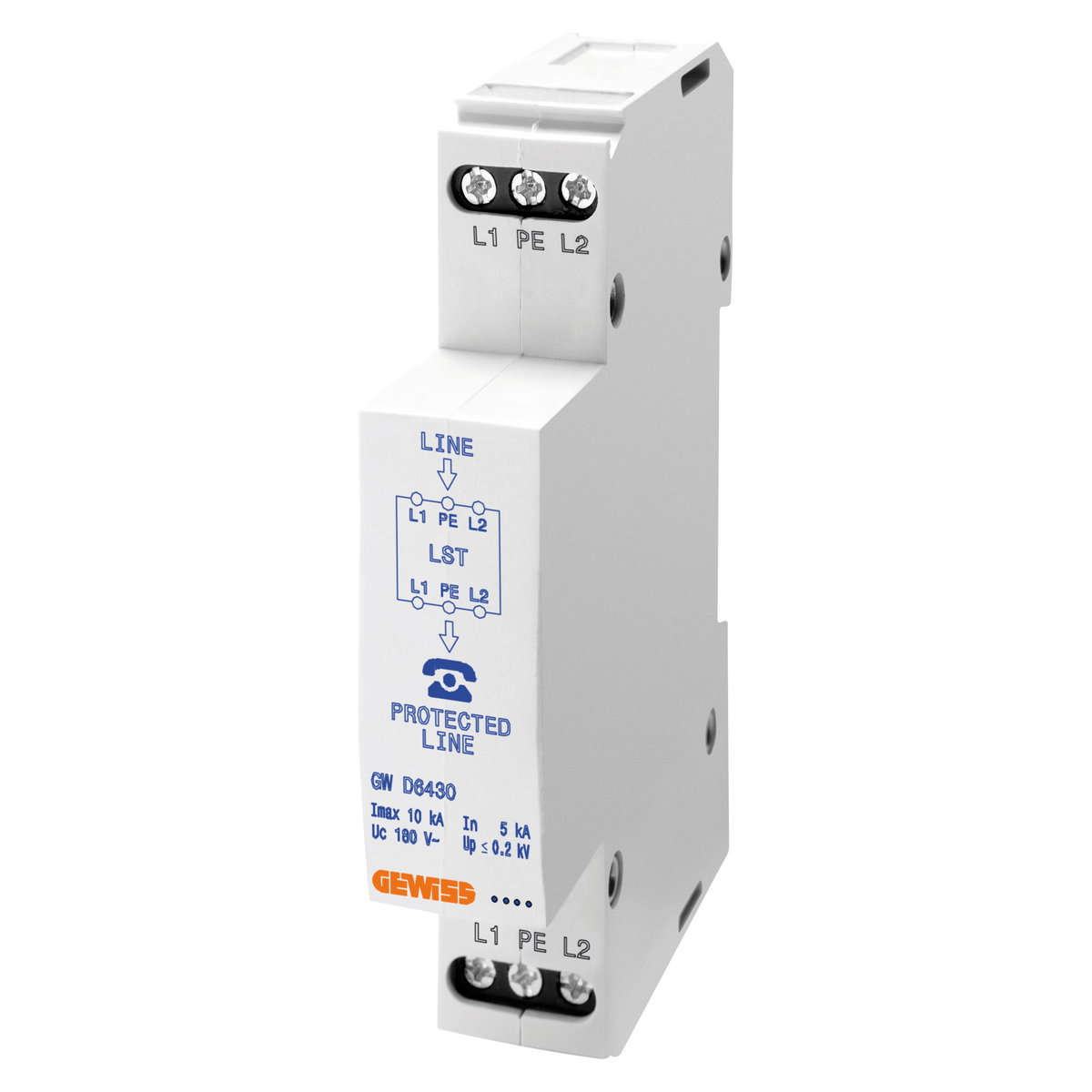 LST - DESCARGADOR DE SOBRETENSIÓN - PARA LINEA TELEFÓNICAS Y DATOS - 10KA 50V - 1 MÓDULO