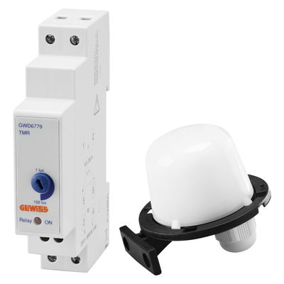 INTERRUPTOR CREPUSCULAR - SONDA EXTERNA INCLUIDA - 1... 100LUX - 1 CONTACTO NA - 1 MÓDULO