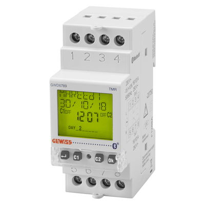 INTERRUPTOR HORARIO Y ASTRONOMICO BLUETOOTH - 2 CANALES - 2 MODULOS