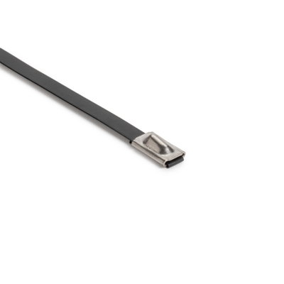 Abraçadeiras de fecho por Bola Totalmente Revestida, 201x4,6 mm preto