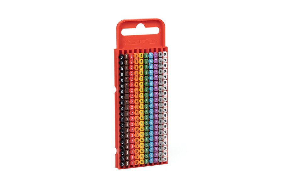 WIC - Marcadores de cabo pré-impressos, encaixe, 2-2,8 mm, amarelo, texto de impressão A,E,L,N,R,S,T,+,-,Terra – Imagem 5 de 12