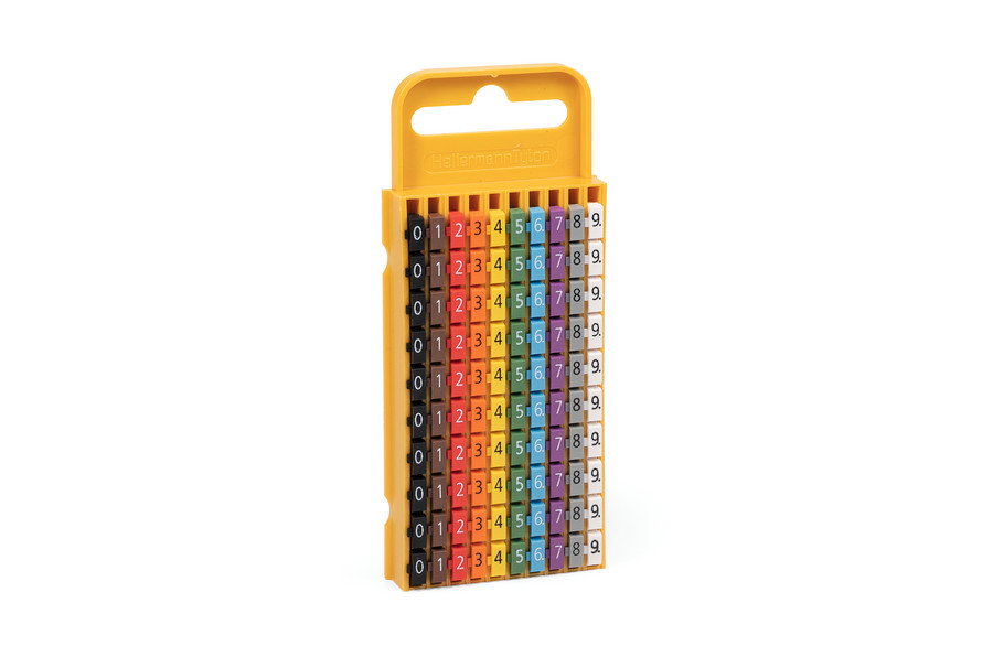 WIC - Marcadores de cabo pré-impressos, encaixe, 4,3 - 5,3 mm, amarelo, texto de impressão A,E,L,N,R,S,T,+,-,Terra – Imagem 5 de 12