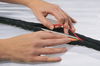 Mangas de poliéster com fecho automático, 29-32 mm, PET, 15m, preto
