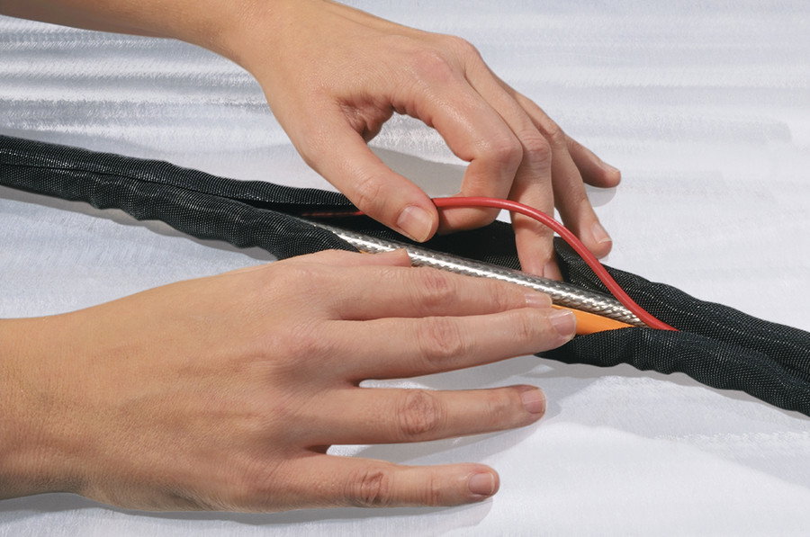 Mangas de poliéster com fecho automático, 32-38 mm, PET, 15m, preto – Imagem 4 de 5