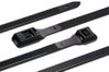 Abraçadeiras com serrilhado externo e cabeça de baixo perfil para espaço estreito, 400x9,0 mm, Ø38.0-116 mm, preto