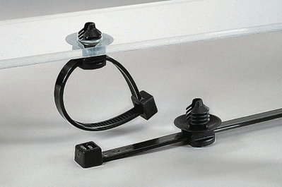 Abraçadeiras de Fixação de Cabeça de Abeto em 2 Peças e Disco 200x4,6 mm preto