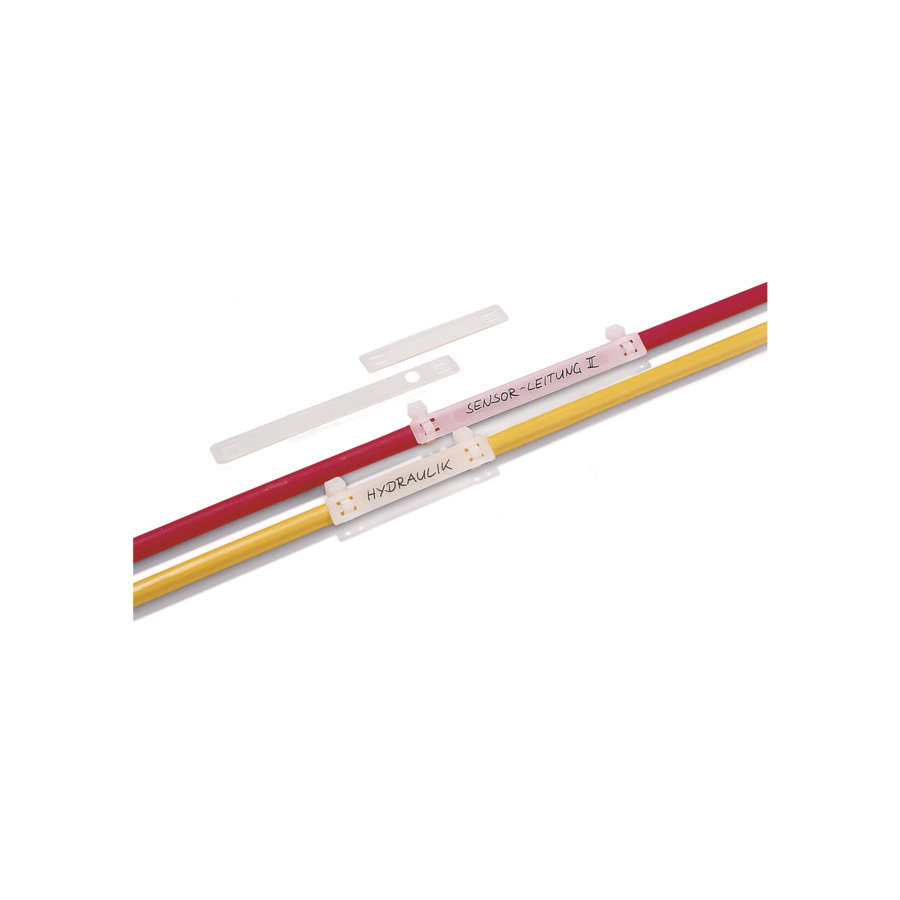 Placas para marcação de feixes de cabos, 63x9 mm, transparente