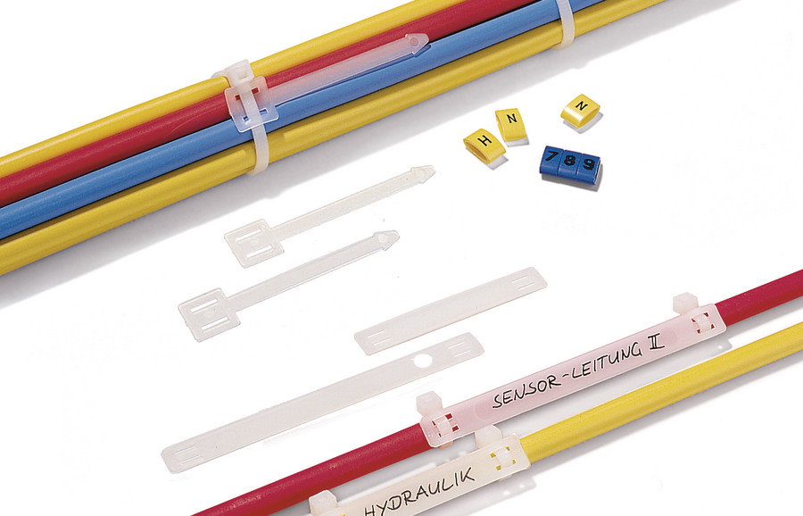Placas para marcação de feixes de cabos, 63x9 mm, transparente – Imagem 2 de 5
