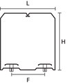 Retentores de cabo HelaDuct HTWD-BWR, 80x80 mm, PC/ABS, preto