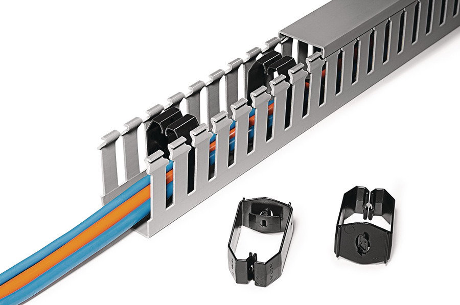 Retentores de cabo HelaDuct HTWD-BWR, 80x80 mm, PC/ABS, preto – Imagem 2 de 7