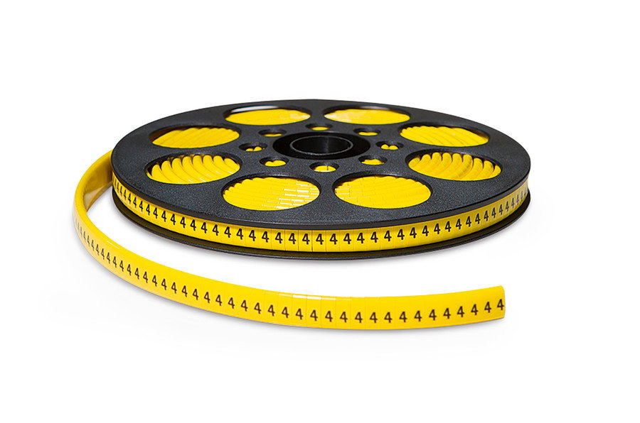Ovalgrip - Marcadores de cabos pré-impressos, de deslizar, corte reto, 1,7 - 3,6 mm, amarelo, texto impresso + – Imagem 2 de 9