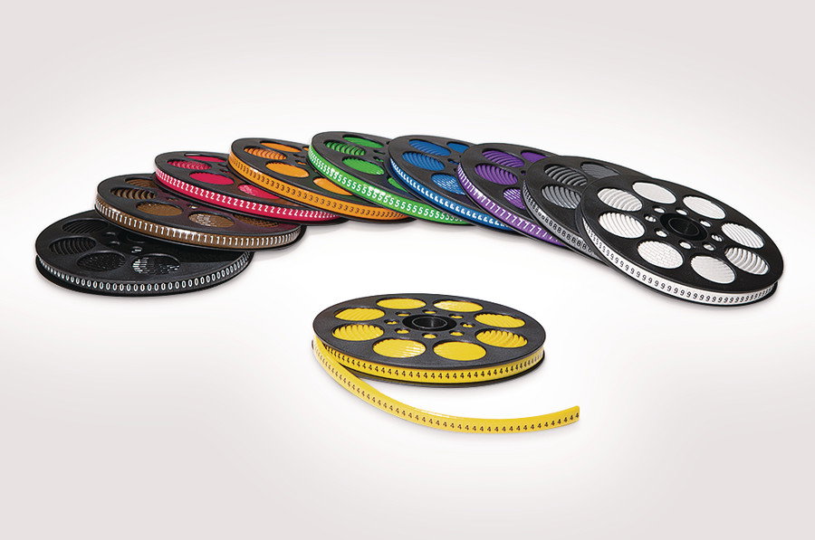 Ovalgrip - Marcadores de cabos pré-impressos, de deslizar, corte reto, 1,7 - 3,6 mm, amarelo, texto impresso + – Imagem 3 de 9