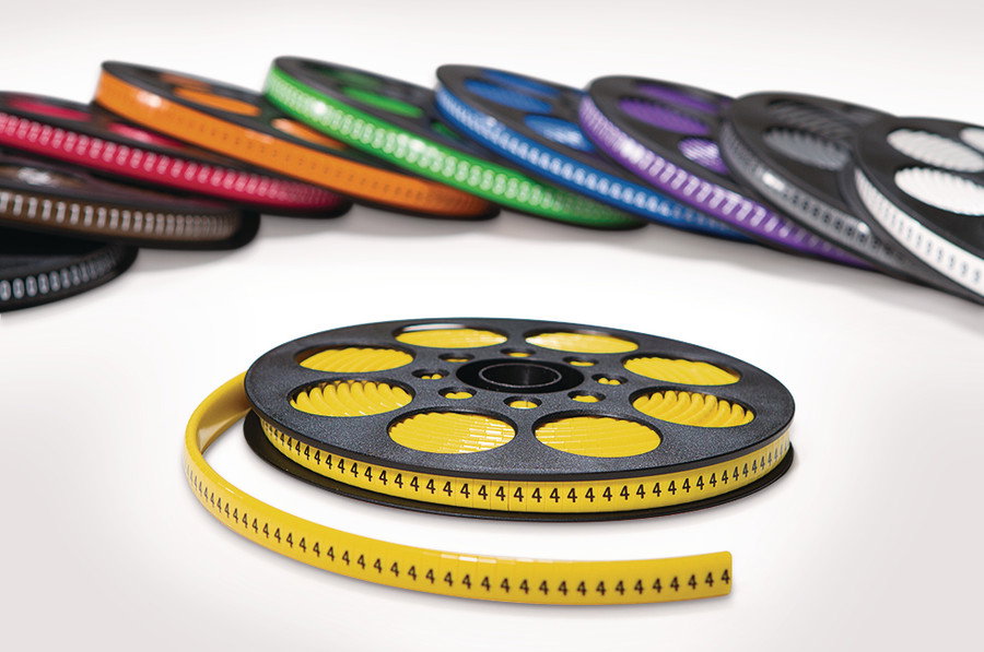 Ovalgrip - Marcadores de cabos pré-impressos, de deslizar, corte reto, 1,7 - 3,6 mm, amarelo, texto impresso + – Imagem 4 de 9