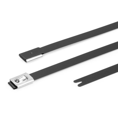 Abraçadeiras de fecho por Bola Totalmente Revestida, 127x4 6,6 mm preto
