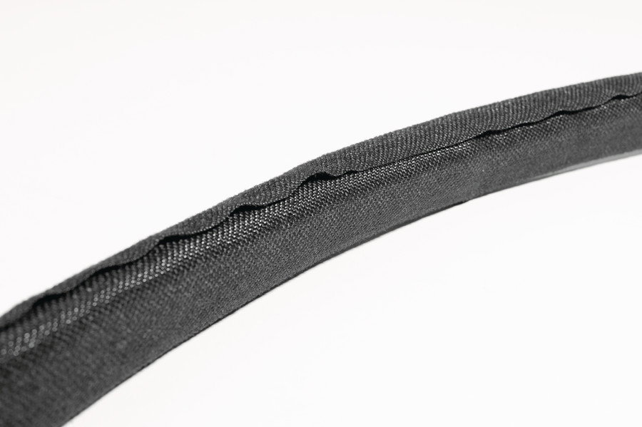 Mangas de poliéster com fecho automático, 32-38 mm, PET, 15m, preto – Imagem 2 de 5