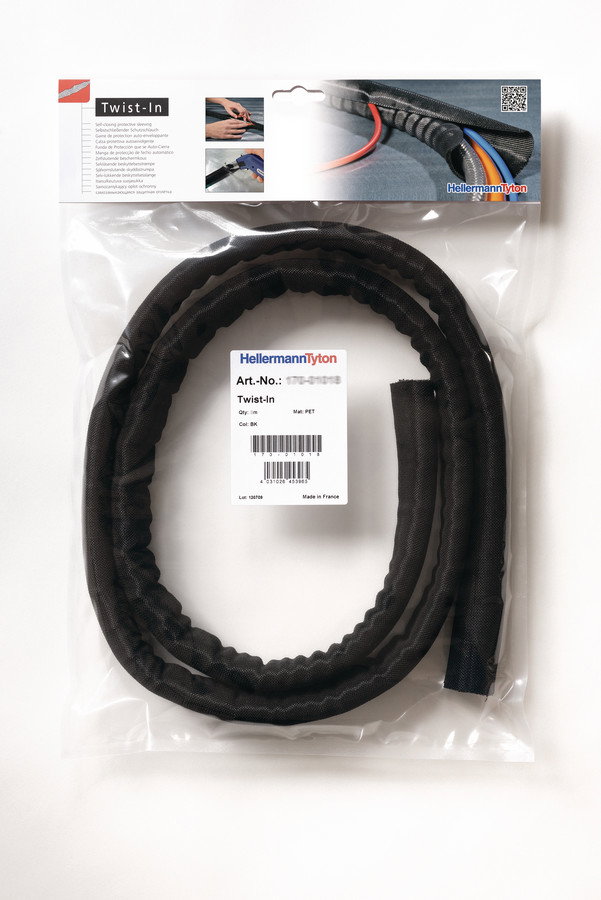 Mangas de poliéster com fecho automático, 32-38 mm, PET, 15m, preto – Imagem 3 de 5