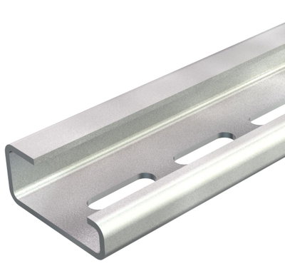 Calha DIN perfurada 2000x32x15 Aço eletrogalvanizado, passivado transparente